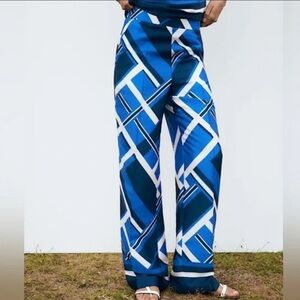 Zara GEOMETRIC PRINT PANTS multicolored bloggers favorite